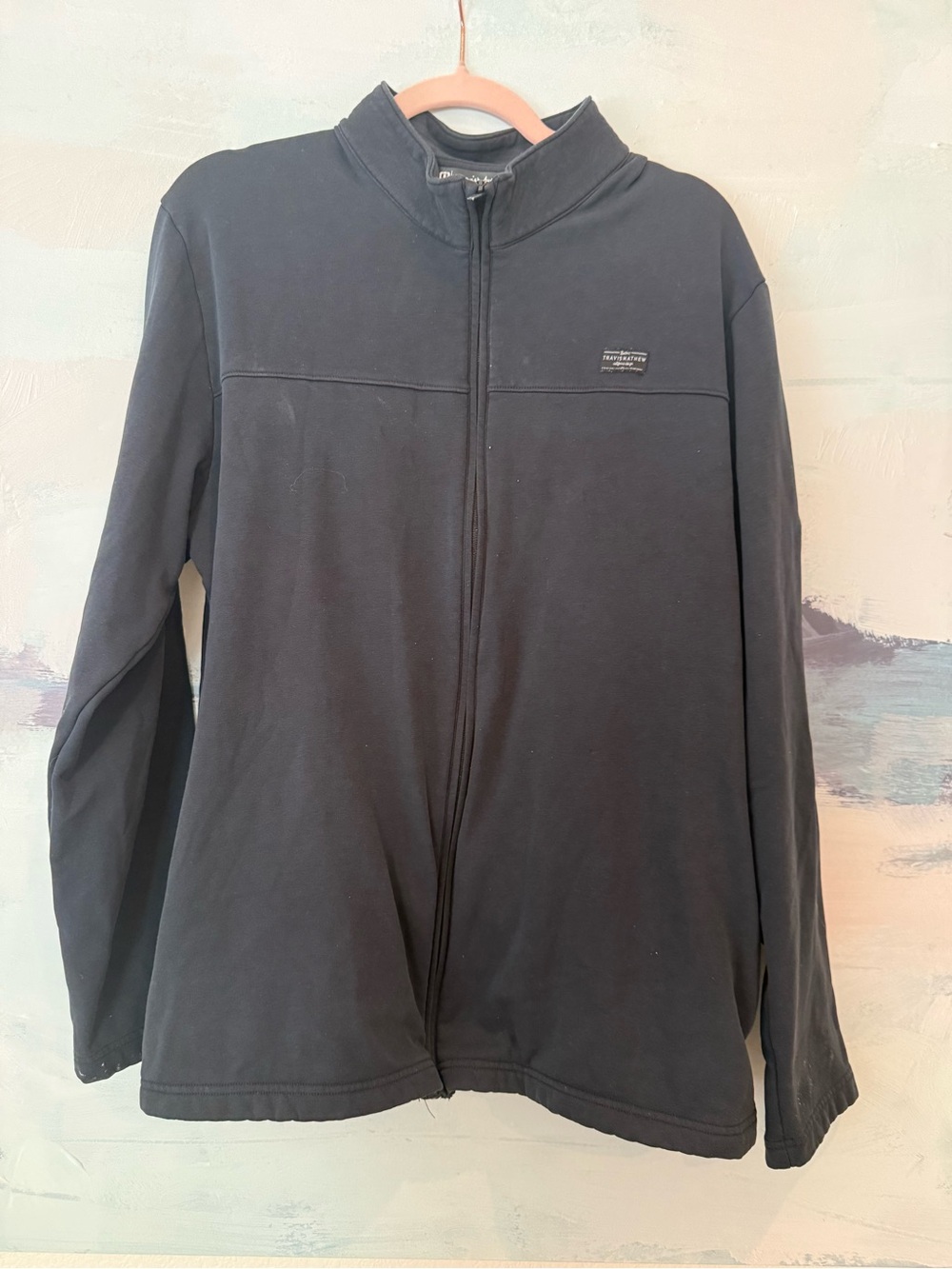 Travis Mathew Black Full-Zip Men's Sweater